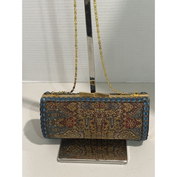 Lorren Bell Gold Multicolor Evening Bag Clutch - Picture 6 of 8
